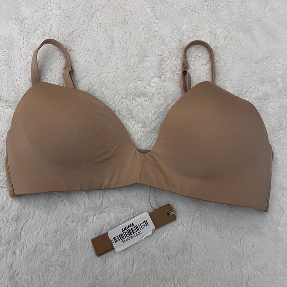 SKIMS Women's Wireless Form Maternity T-Shirt Demi Nursing Bra Clay size 32B NEW - Picture 3 of 9